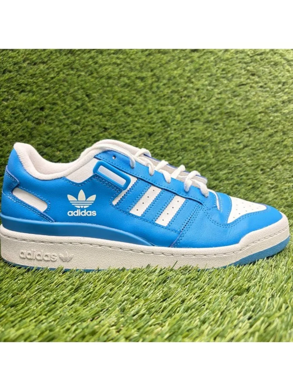 Adidas Forum Low Mens Size 9 Blue White Athletic Leather Walking Shoes Sneakers